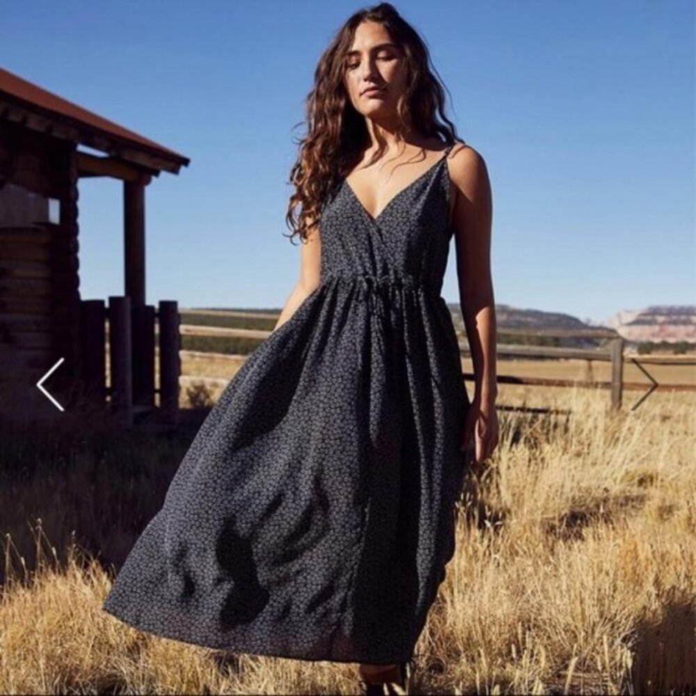 Christy Dawn Lincoln Dress in black/off-black herringbone, size M (one size)